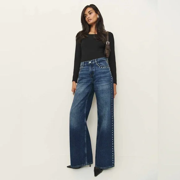 Reformation Cary Low Rise Slouchy Wide Leg Jeans